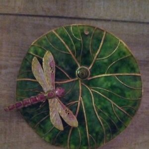 Green and Pink Dragonfly Wall Art